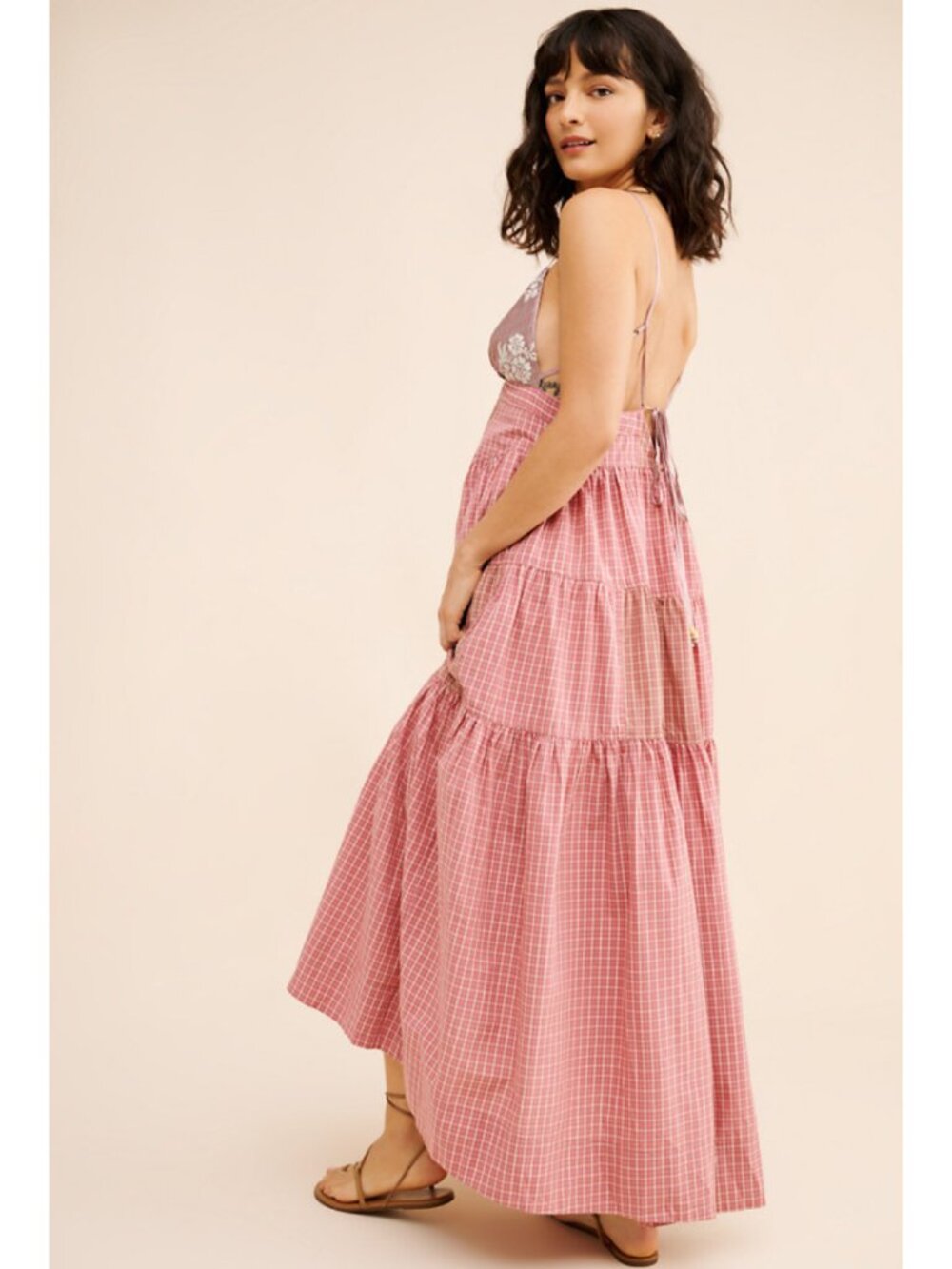 Free People Long Love Midi Dress in Berry Combo NEW - Picture 2 of 7